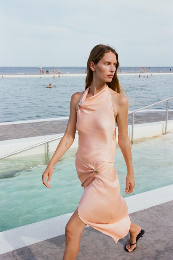 Selena Satin Halter Top