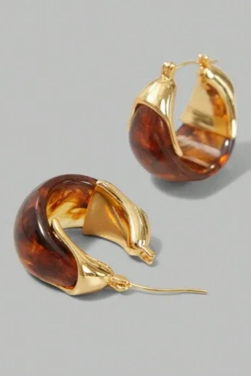 Amber Half Hoop Earrings
