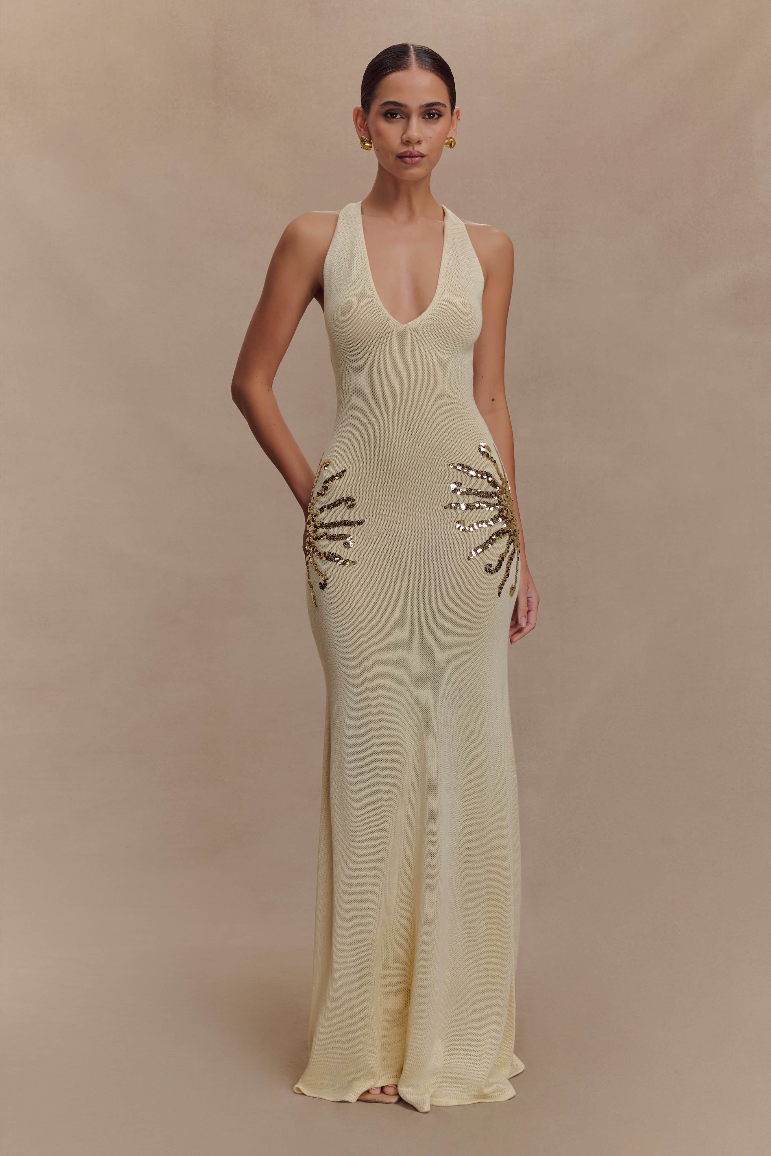 Ellington Knit Maxi Dress With Sequin - Ivory