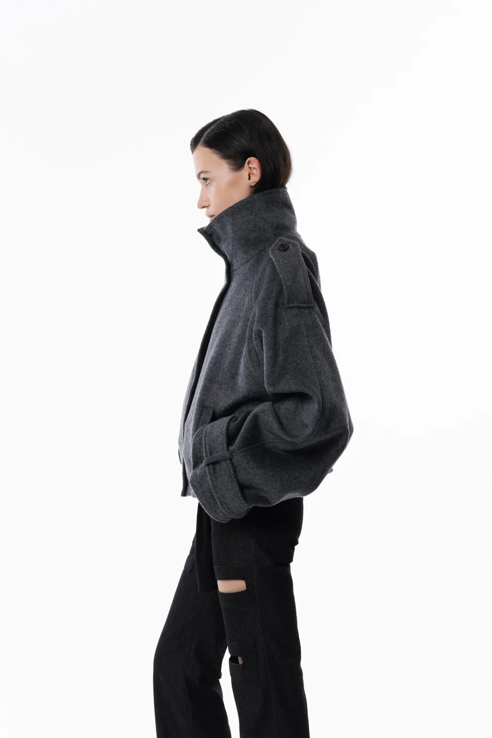 Aurrelia | Wool high collar coat