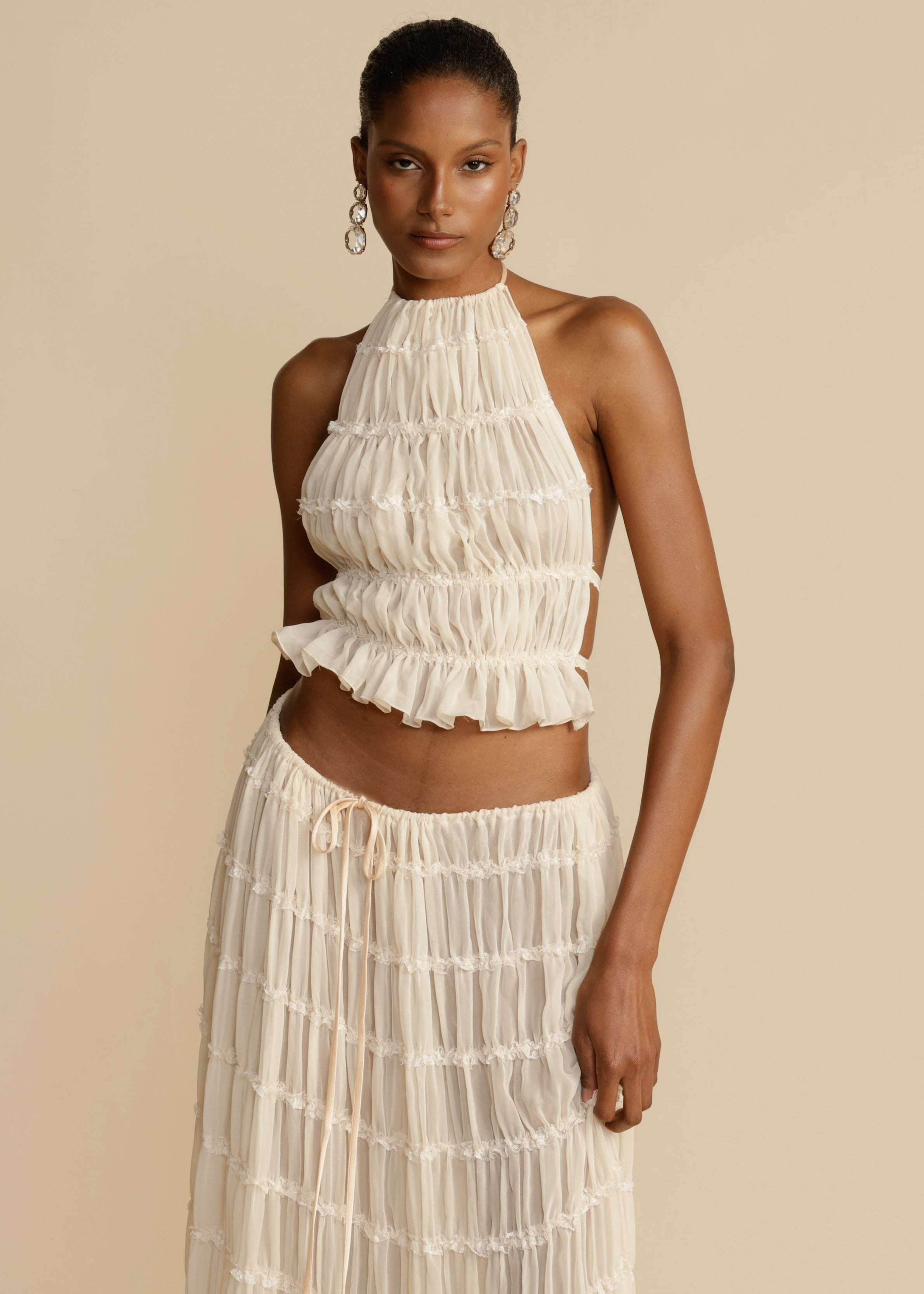 Delina Ruffle Two-Piece Set