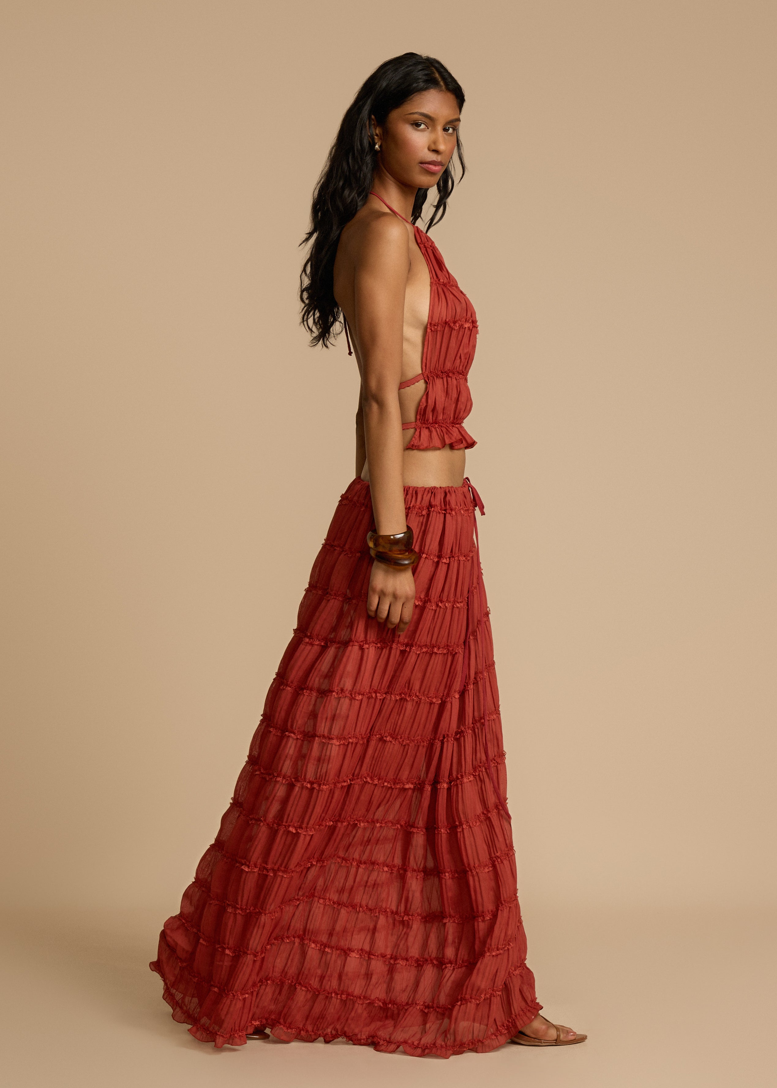 Delina Ruffle Two-Piece Set