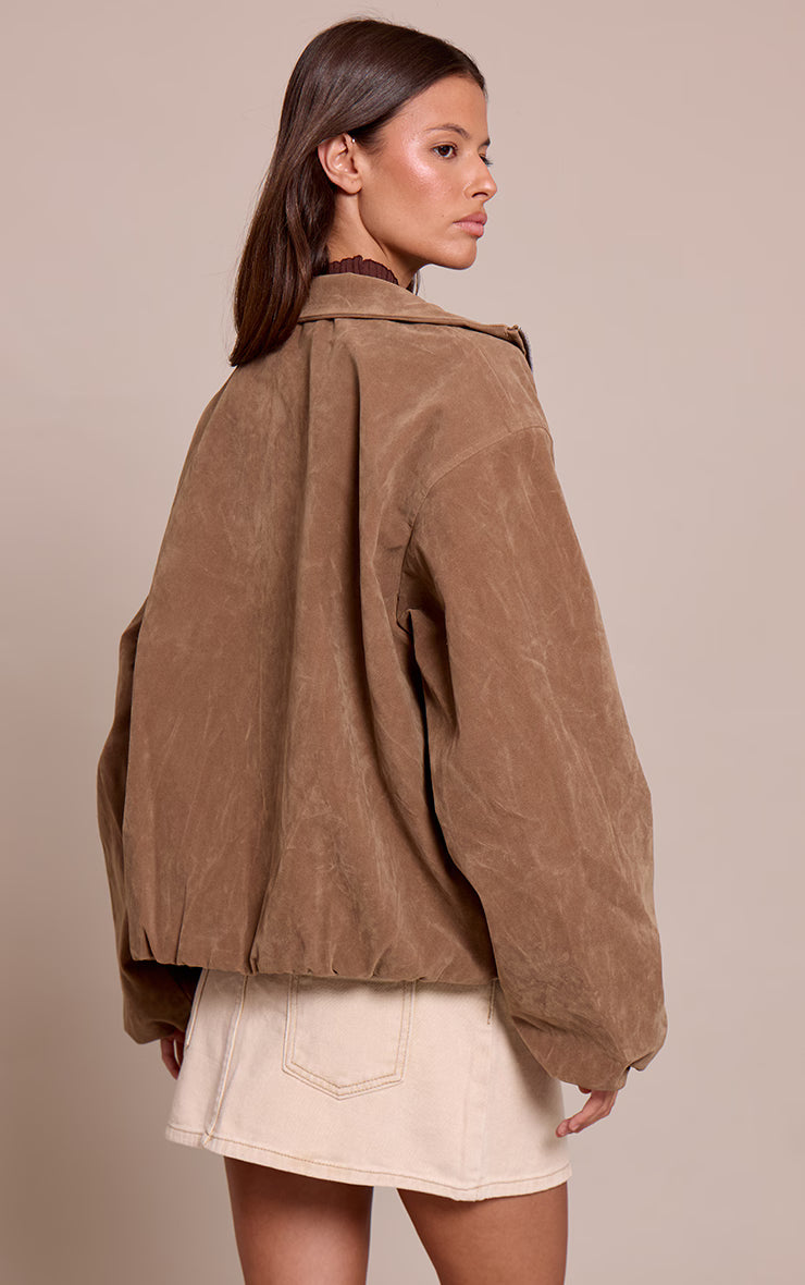 Aurrelia | Faux Suede Bomber Jacket