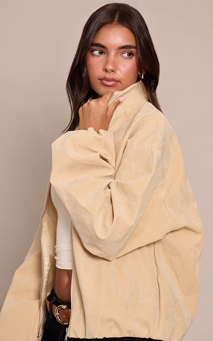 Aurrelia | Faux Suede Bomber Jacket
