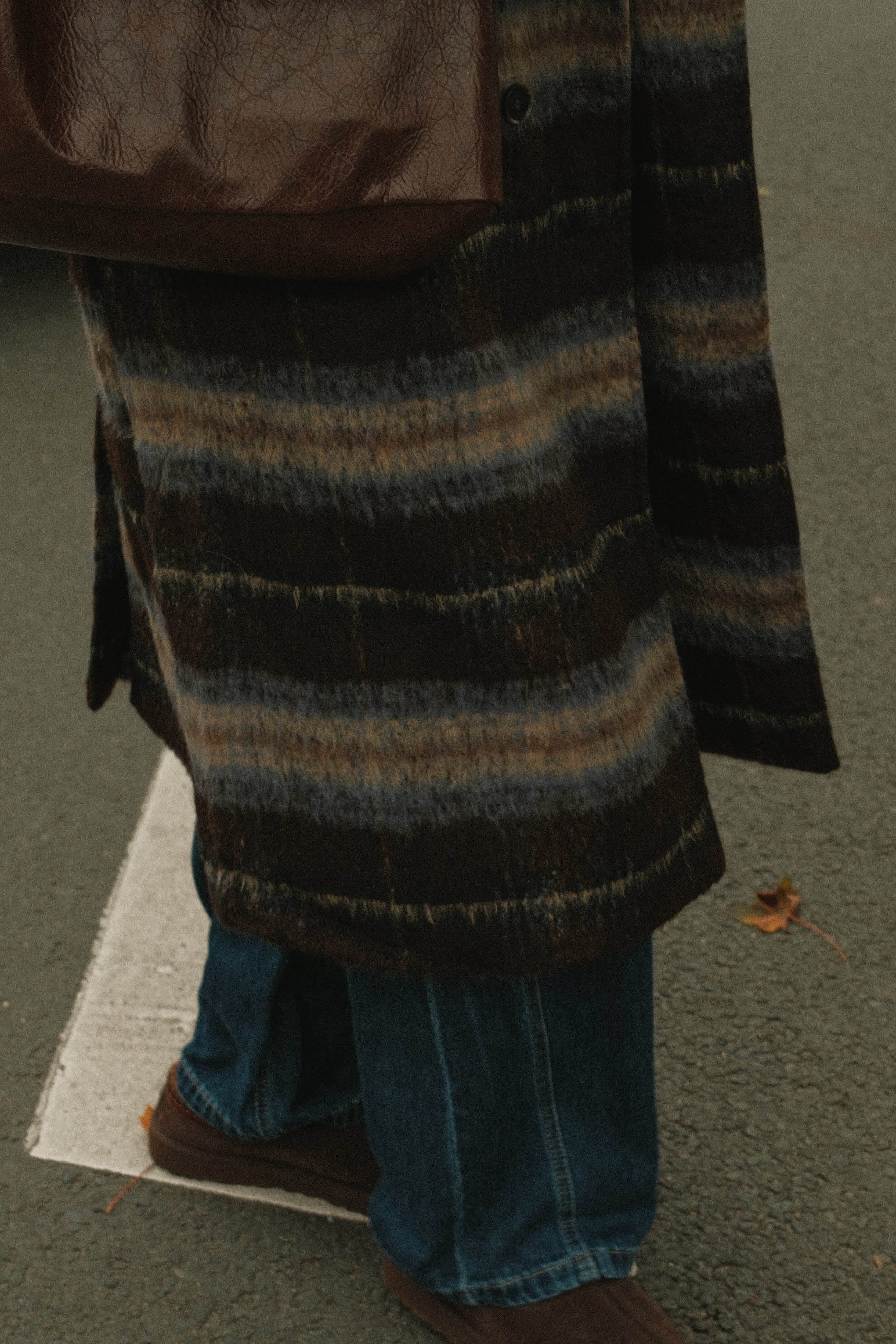 CENTRAL PARK COAT BROWN STRIPED