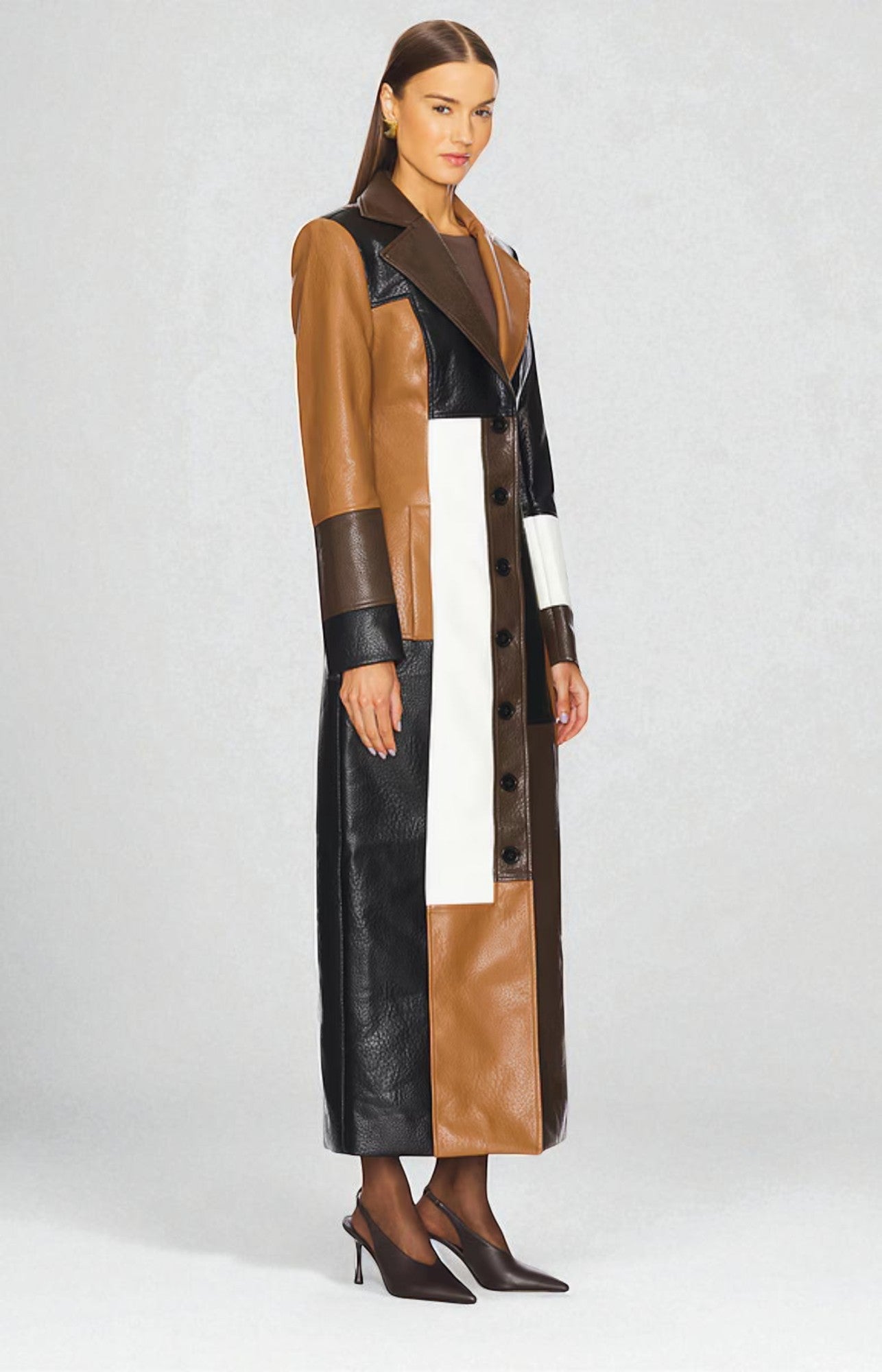 Mosaic Leather Coat