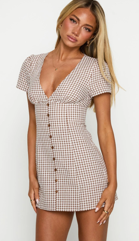 The Cozy Gingham Fall Dress