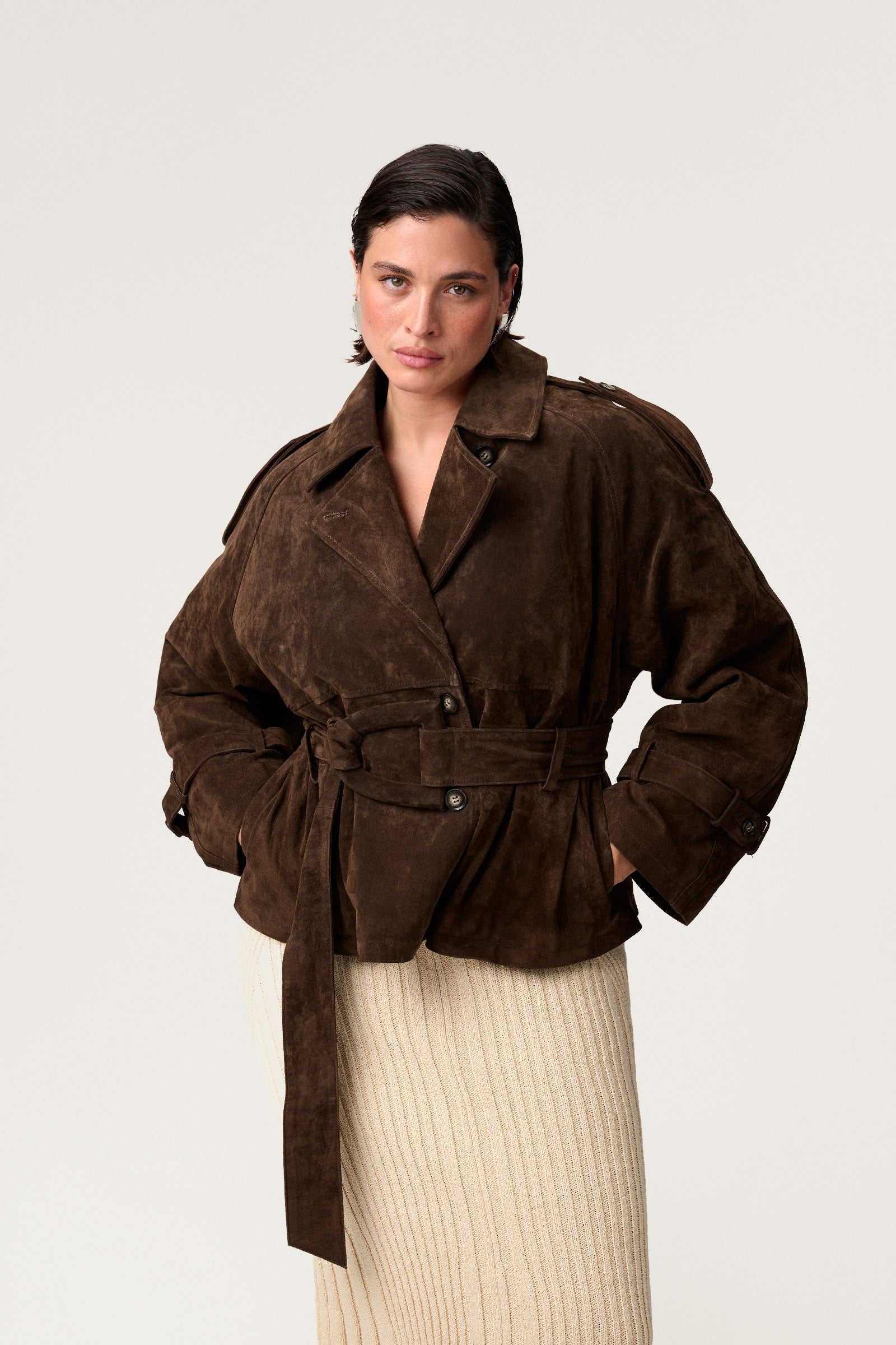 Caza Cropped Trench Coat
