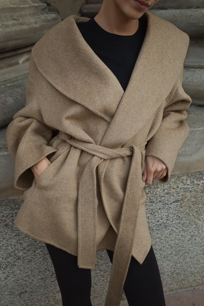 Aurrelia | Wool Blend Belted Short Coat