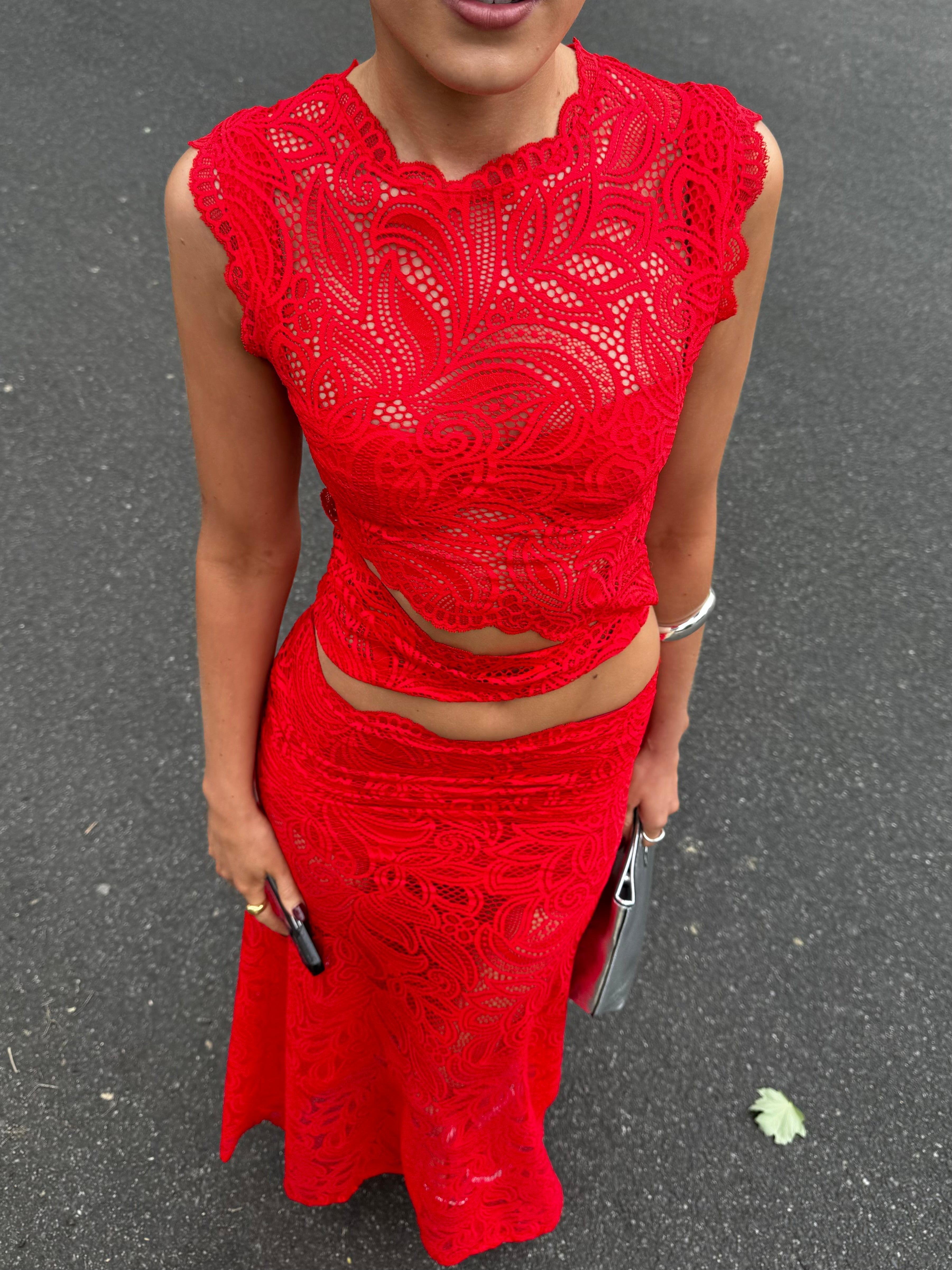 Elsa | Lace Two-Piece Maxi Dress Set