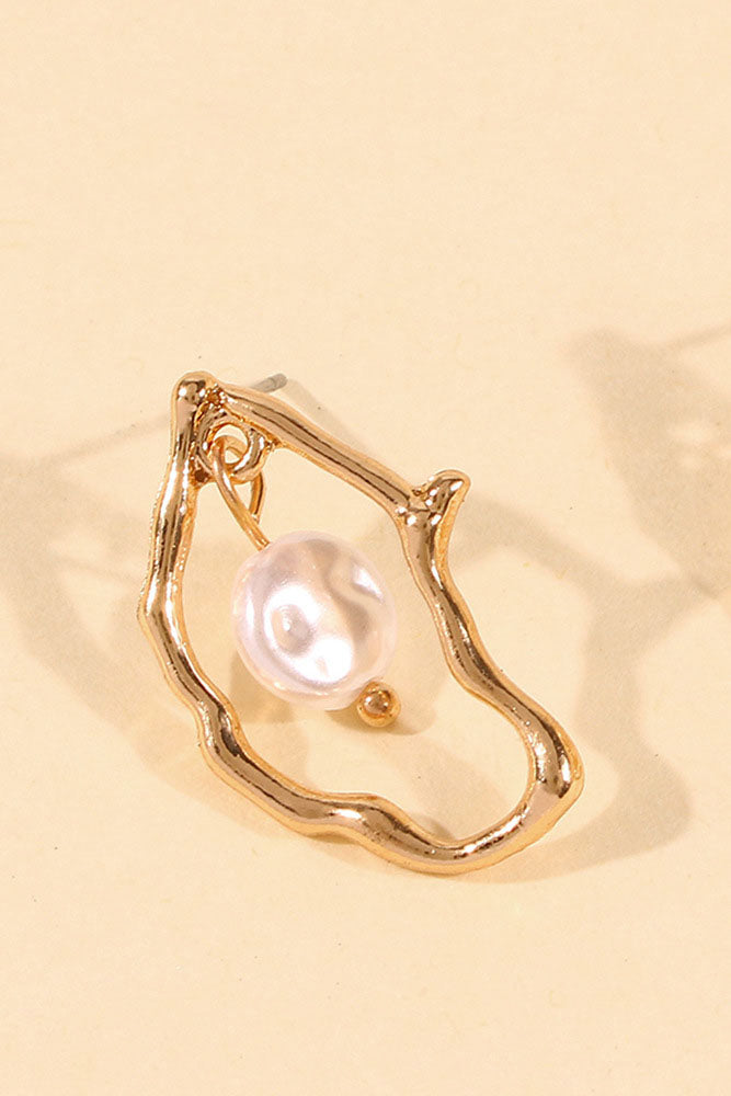 Oyster Pearl - Irregular - Shaped Drop Earrings
