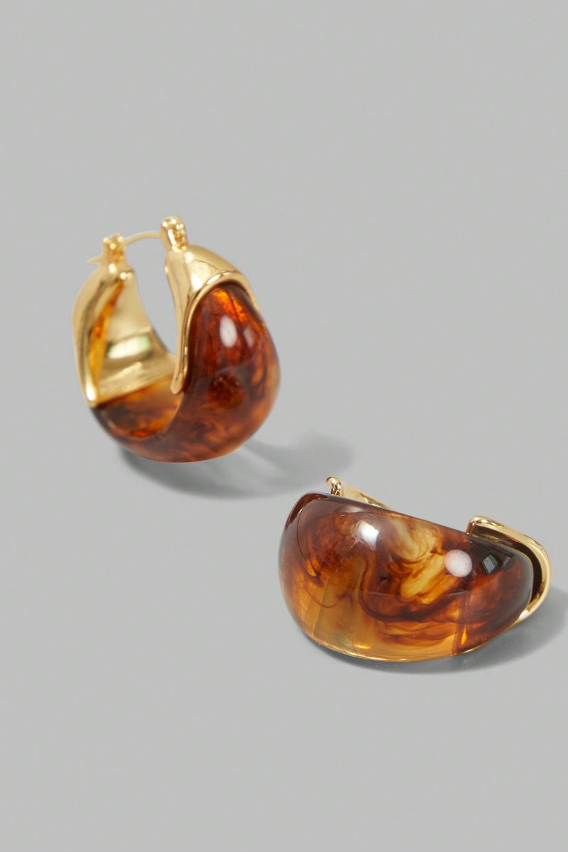 Amber Half Hoop Earrings