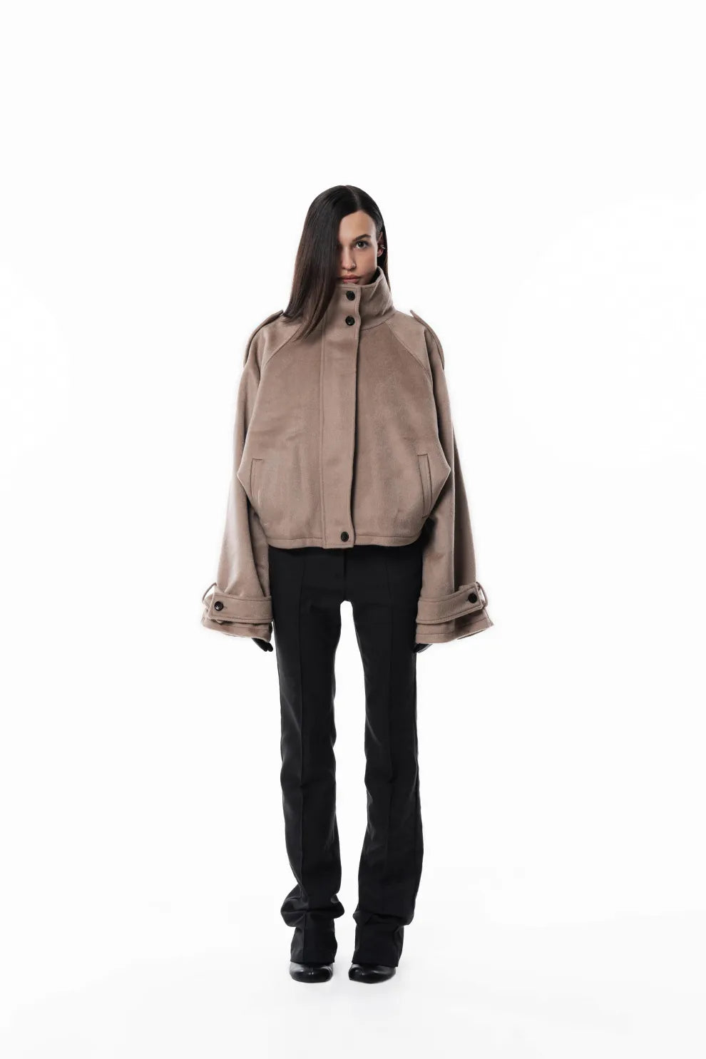 Aurrelia | Wool high collar coat