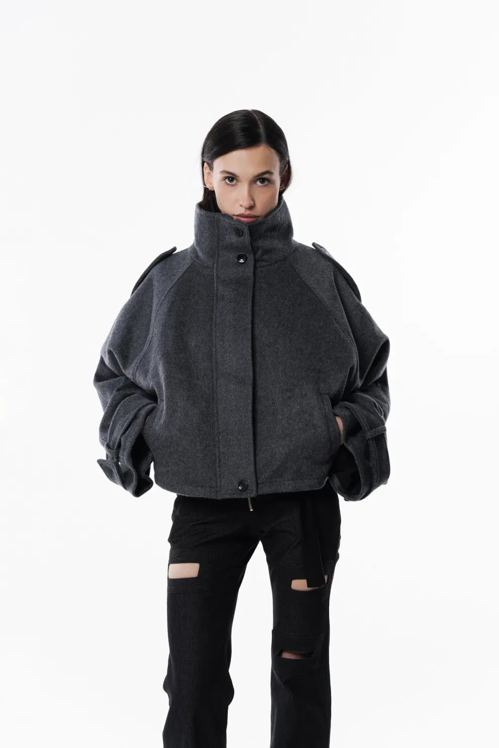 Aurrelia | Wool high collar coat