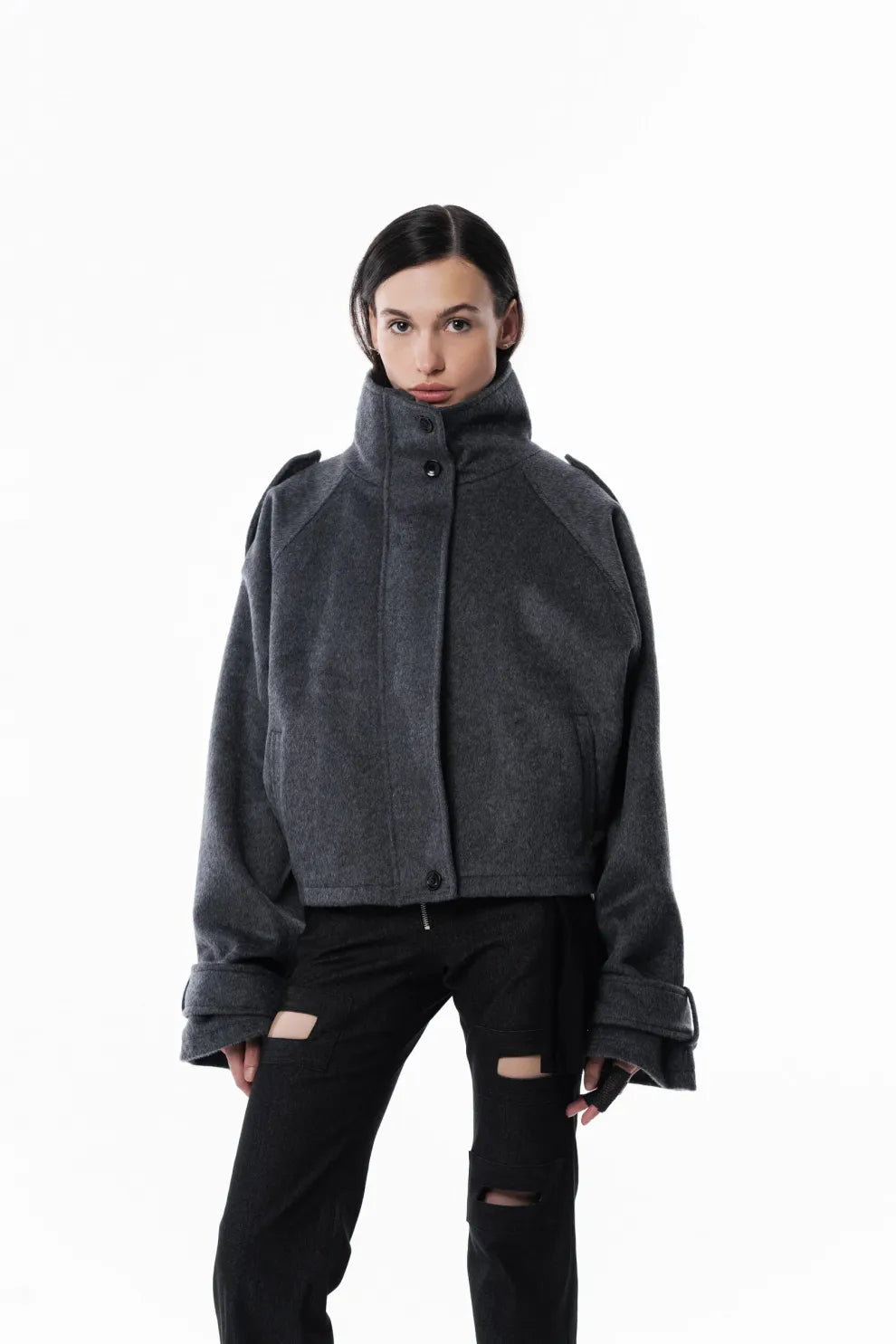 Aurrelia | Wool high collar coat
