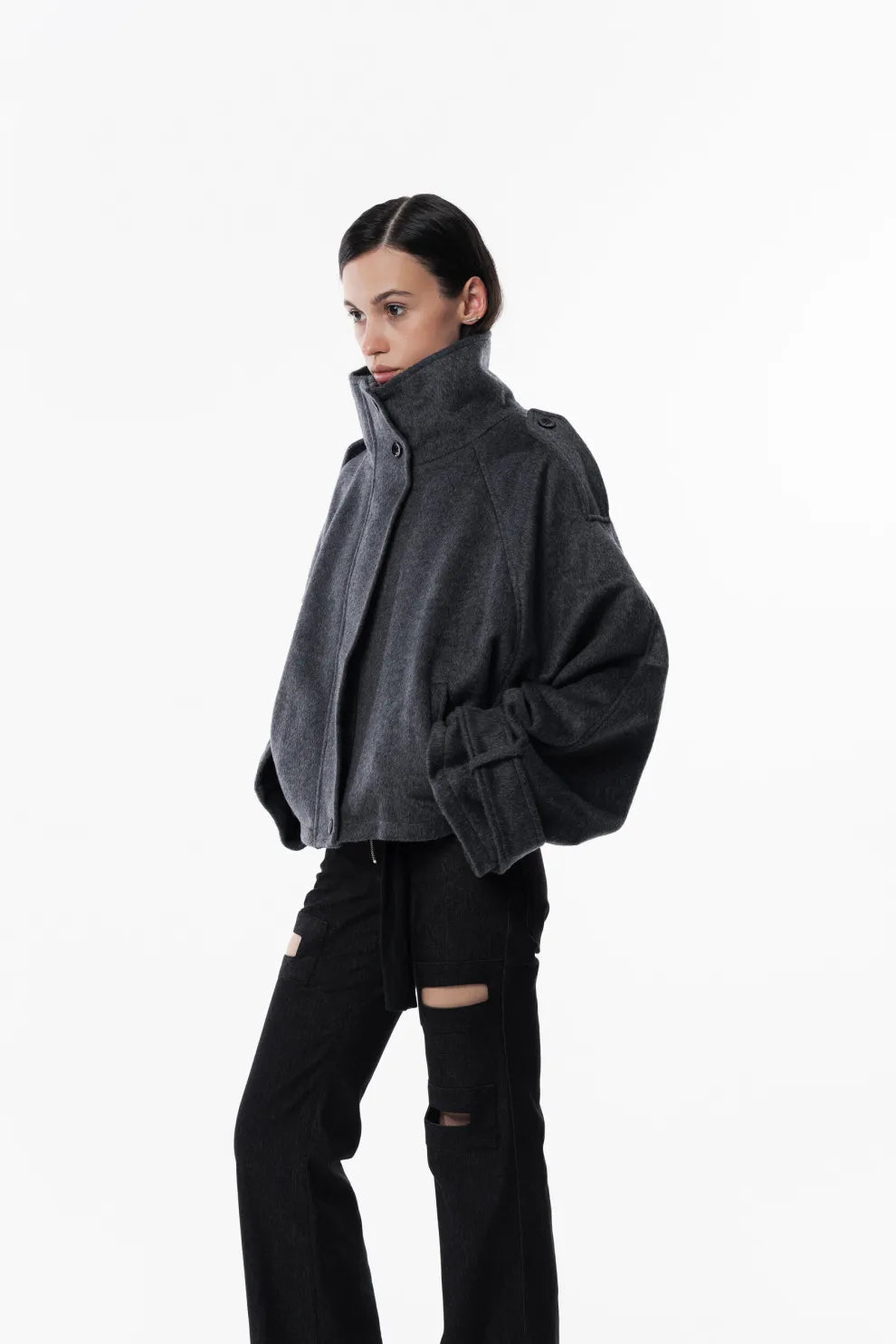 Aurrelia | Wool high collar coat