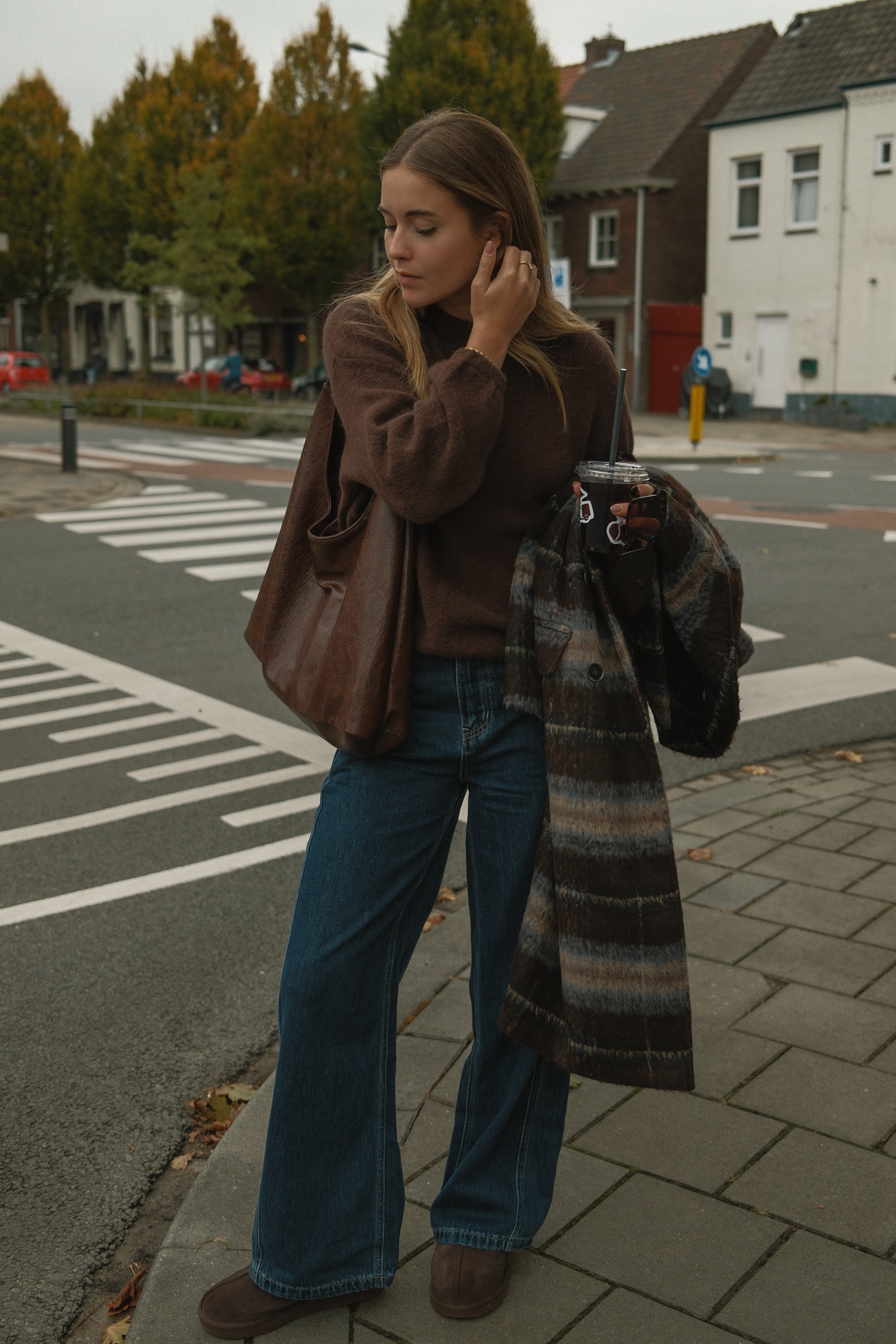 CENTRAL PARK COAT BROWN STRIPED