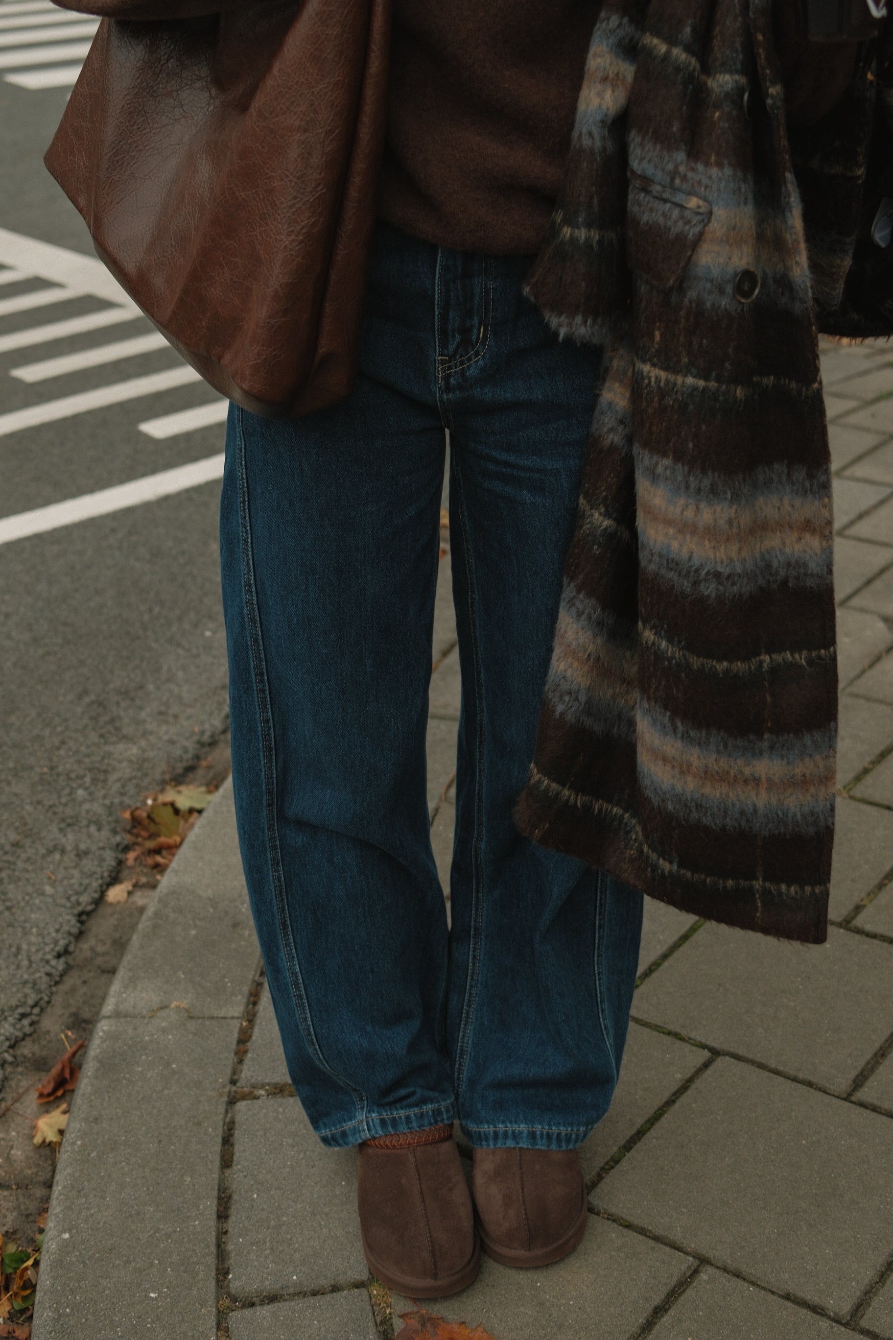 CENTRAL PARK COAT BROWN STRIPED