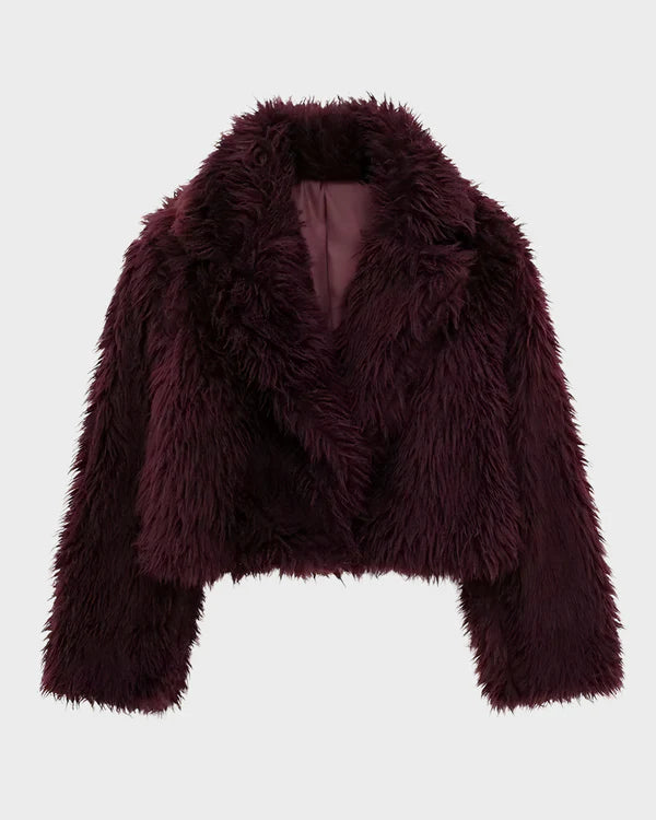 Aurrelia | Burgundy Faux Fur Coat