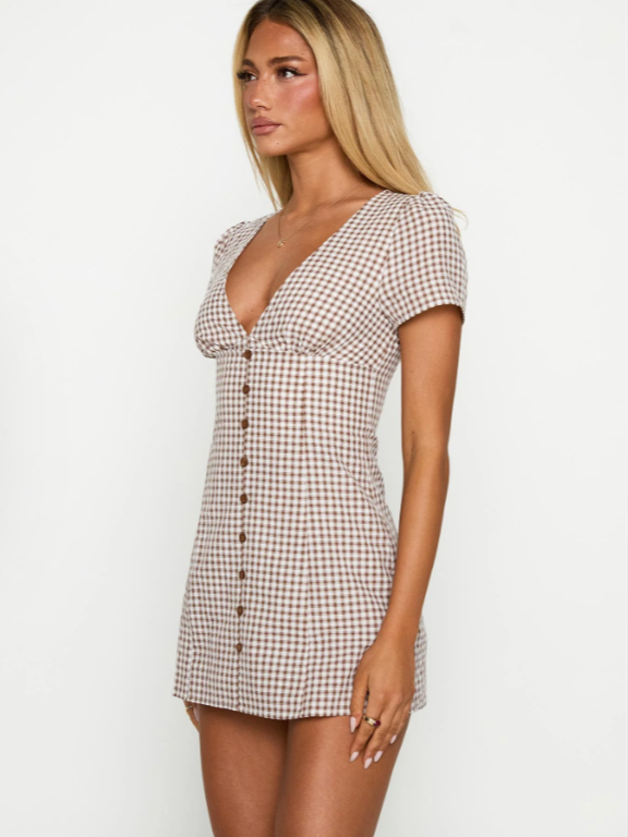 The Cozy Gingham Fall Dress