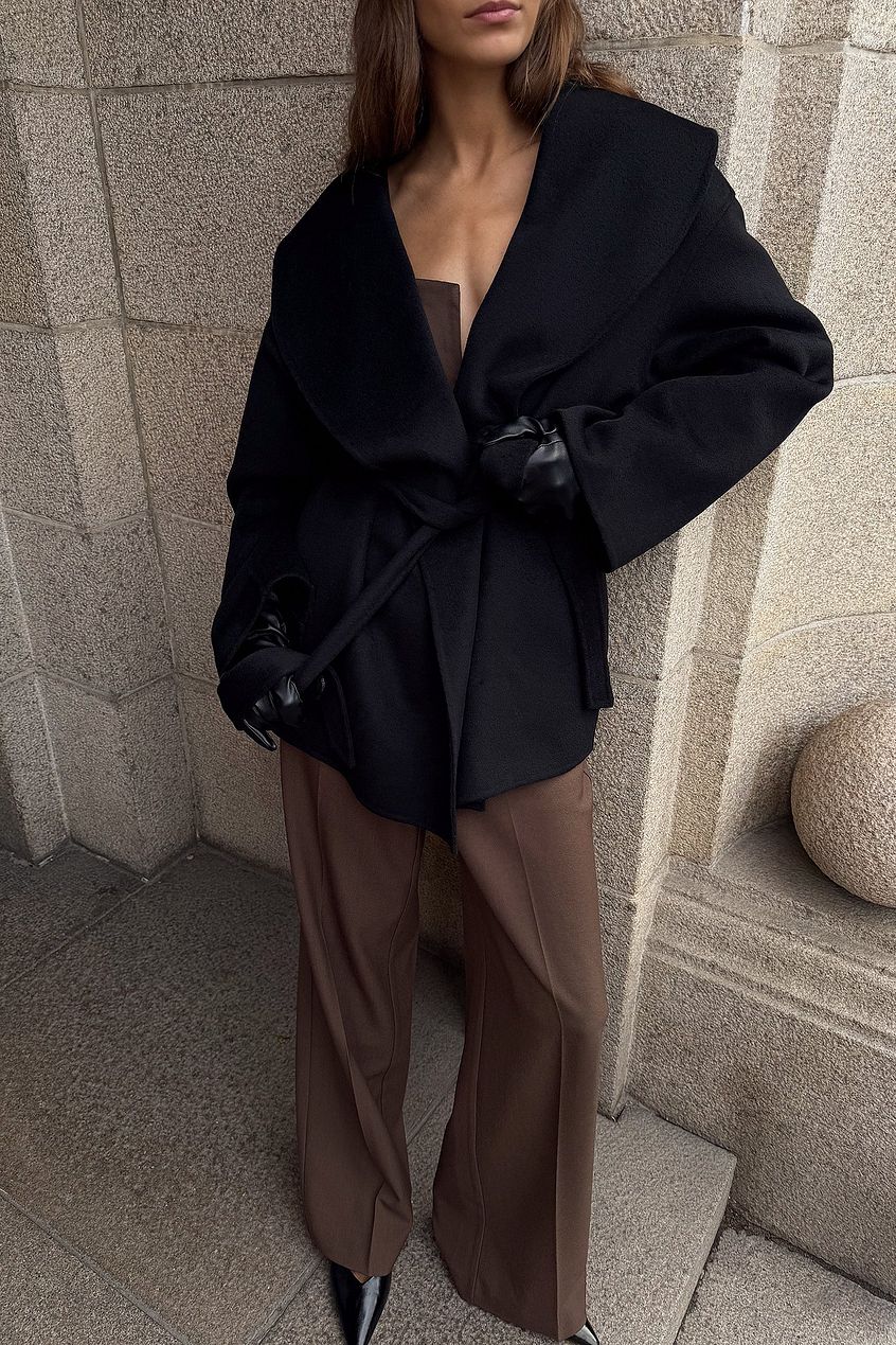 Aurrelia | Wool Blend Belted Short Coat