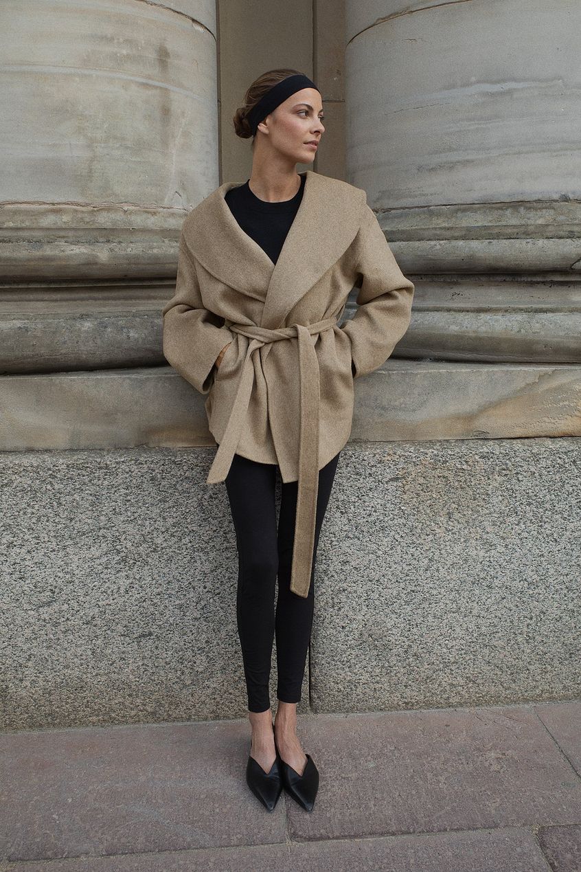 Aurrelia | Wool Blend Belted Short Coat
